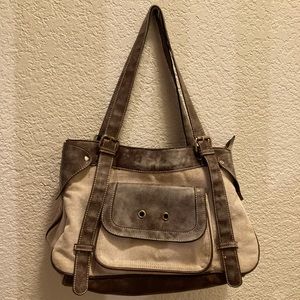 VINTAGE BEIGE HANDBAG 100% vinyl